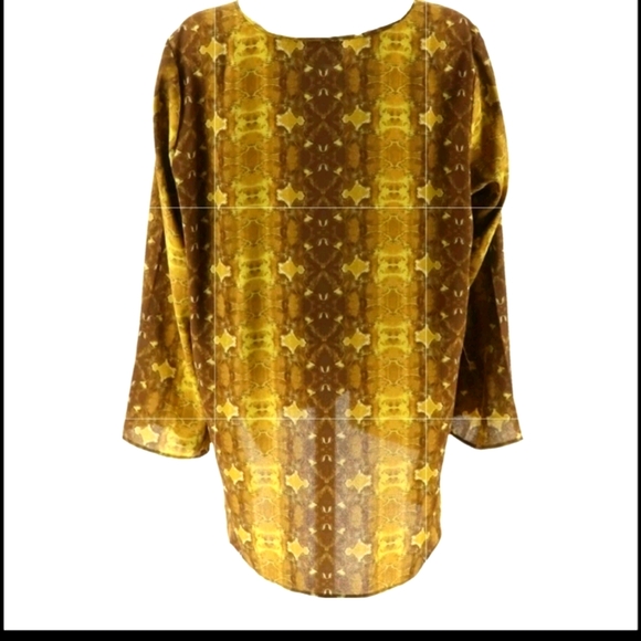 NwoT Linea Louis Dell'Olio Mustard Color Blouse - Picture 4 of 5